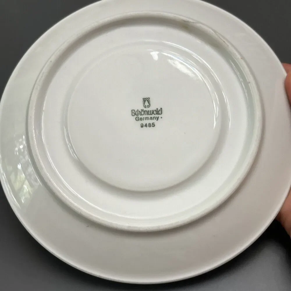 Vintage Schonwald  Germany Teapot And Plate Souvenir “Beach Plaza” Hotel NO LID